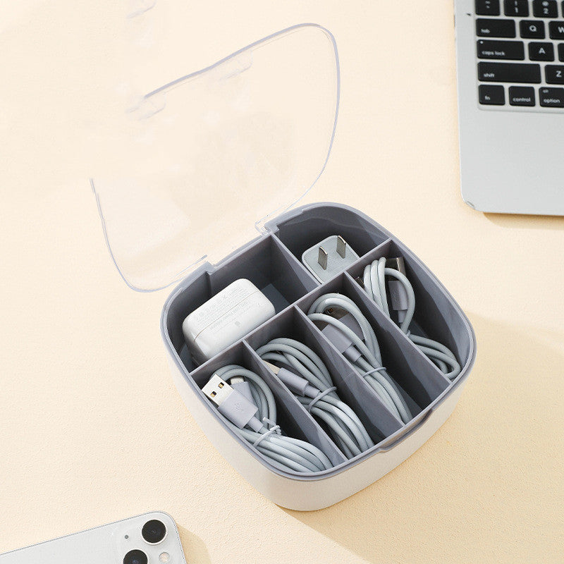 Caja organizadora de cables de carga