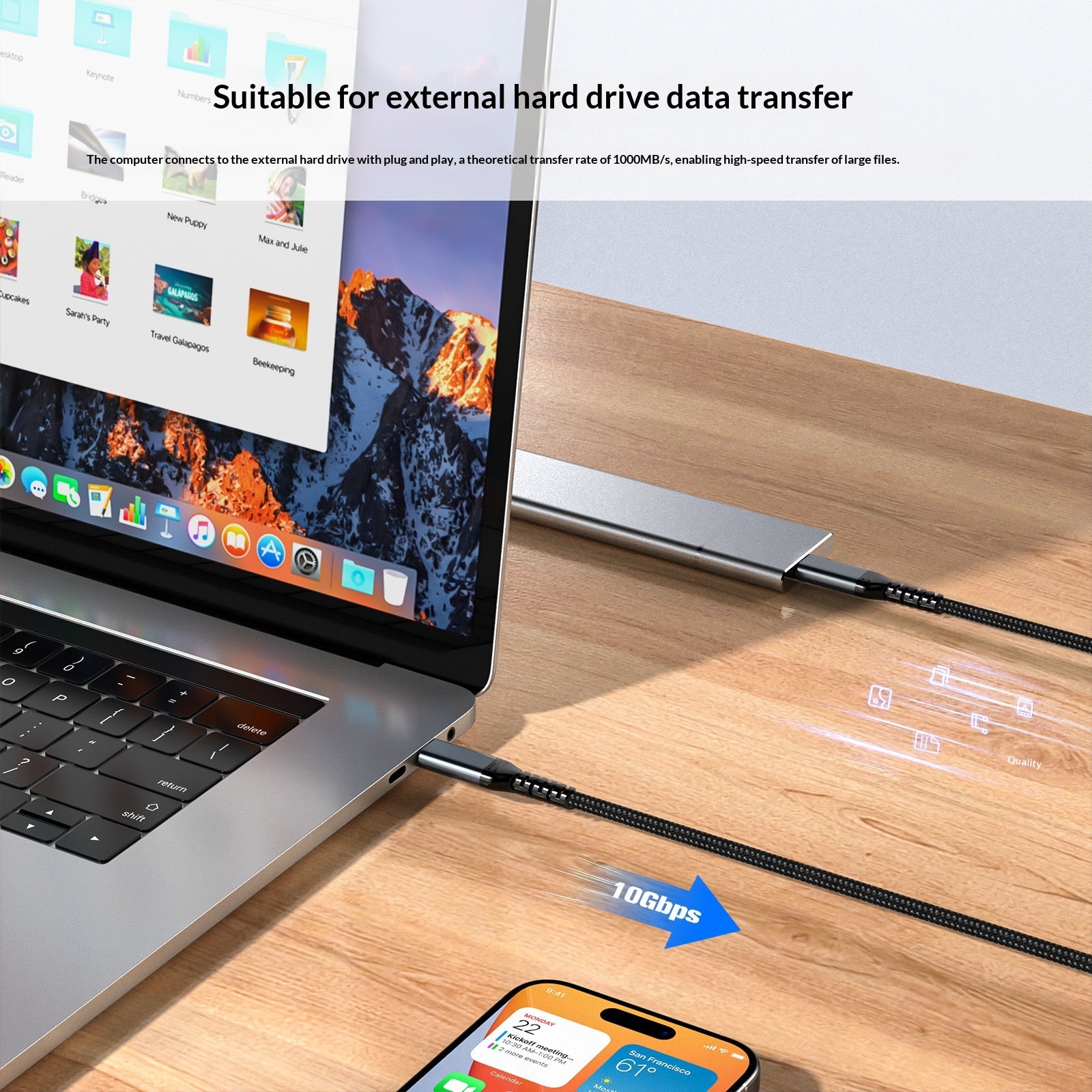 Dual USB-C Data Transfer Cable