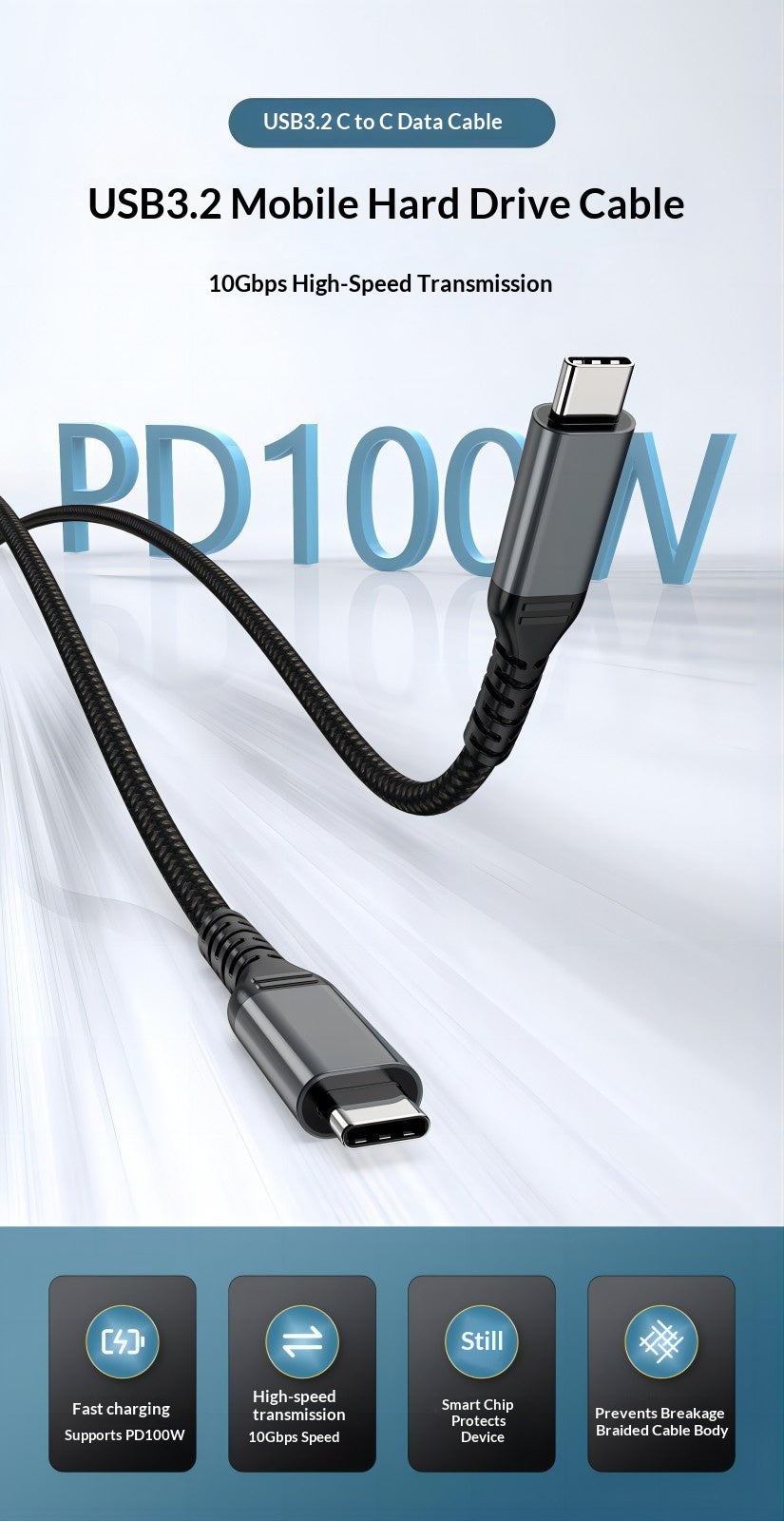 Dual USB-C Data Transfer Cable